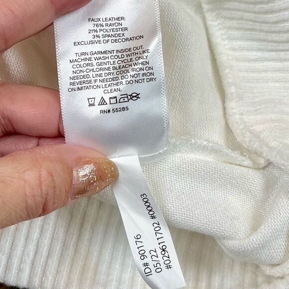 Express Dolman Faux Leather Accent Sleeve Sweater XL - Picture 10 of 14